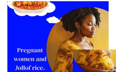 a pregnant woman imagining joloff rice