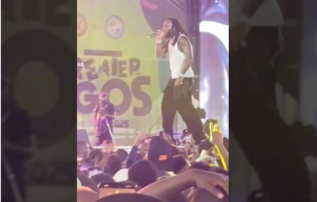 burna boy on the lagos countdown 2025 stage